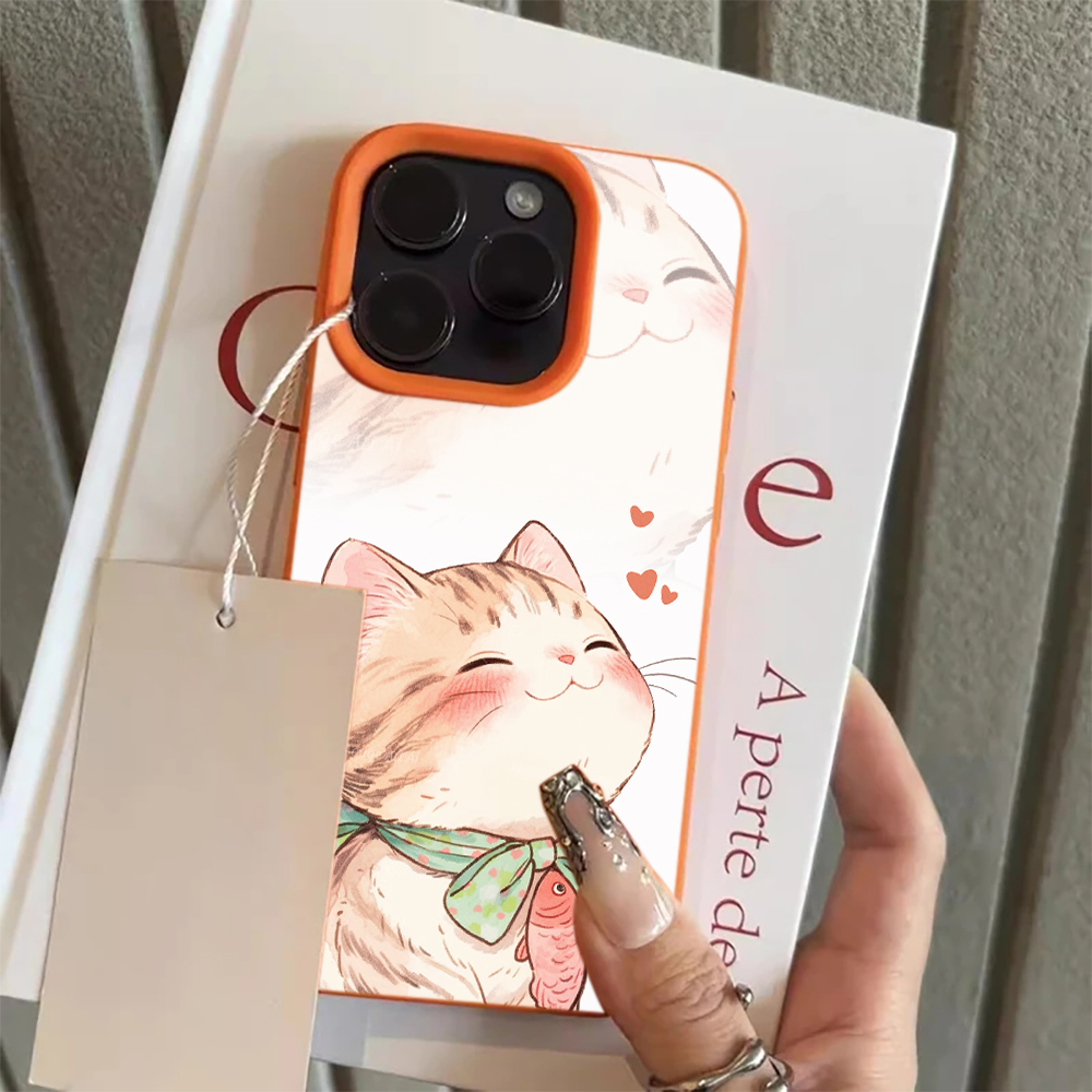 Phone Cases Orange - Cover in Silicone Opaco con Cuore