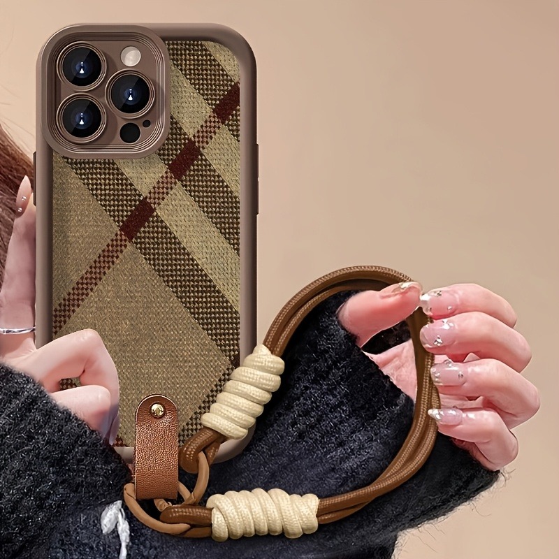 Phone Cases Brown - Custodia per telefono con cordino a