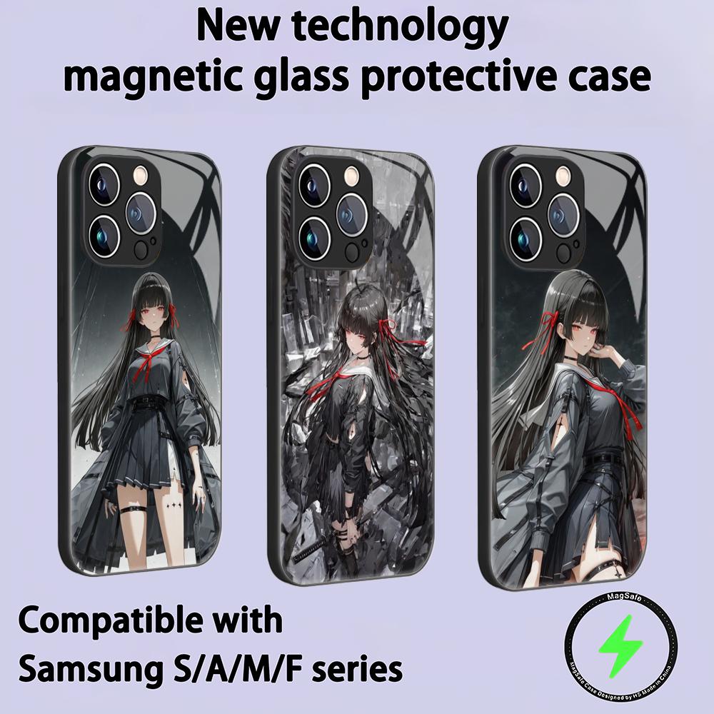 Phone Cases Iphone 14 - Custodia magnetica in vetro Wuthering Waves