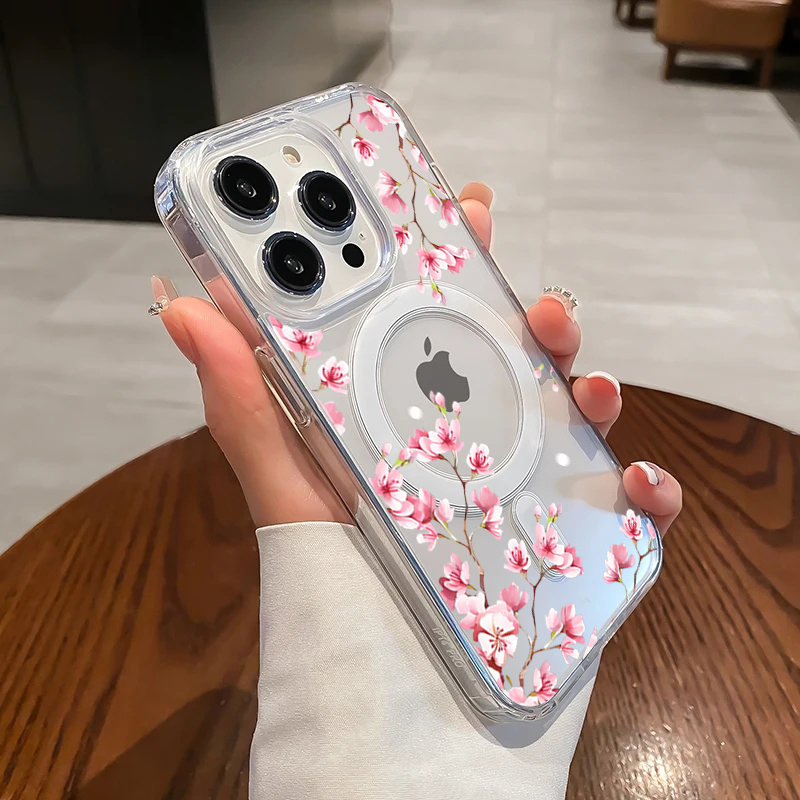 Phone Cases Luxury - Custodia di lusso rosa con fiori